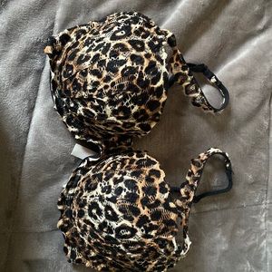 Leopard print padded, push-up bra great condition
